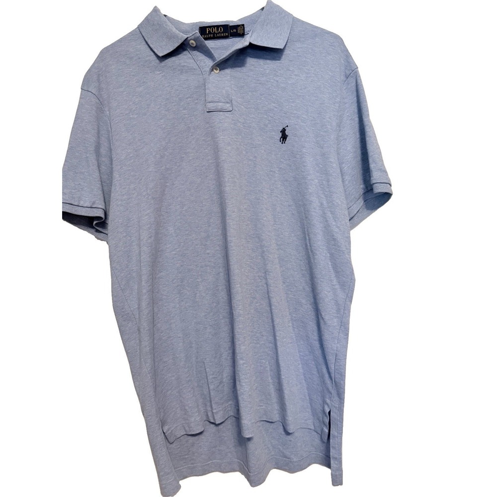 Polo Ralph Lauren Mens Short Sleeve Polo Shirt Blue Large Classic Fit Logo